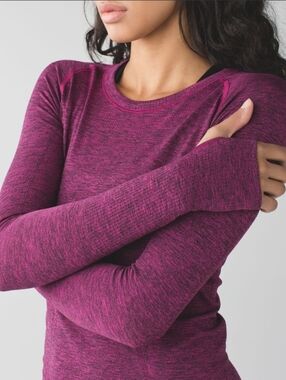 Lululemon Swiftly Tech Long Sleeve Crew Heathered Jewelled Magenta 8